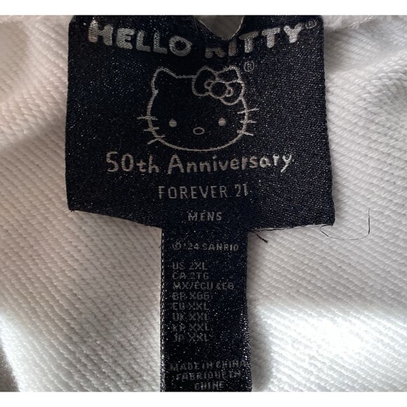 Forever 21 Hello Kitty 50th Anniversary Sweat Shorts Women XL White Casual - Picture 3 of 7